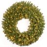 Nf3-308-30wb-1 Pre-lit Christmas Wreath Green Norwood Fir White Lights 30 Inches