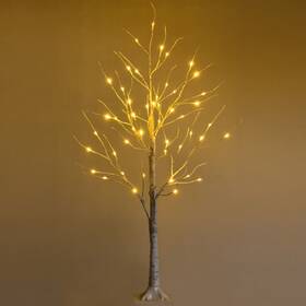 Pre-lit White Twig Birch Tree Christmas Holiday Led Lights- 499854931716 For With Lights-4 Ft - Color
