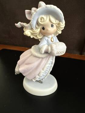 104203 Precious Moments Christmas Figurine May Your Holidays Sparkle With Joy 2002