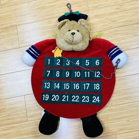 Prima Creations 099794223580 Christmas Advent Countdown Calendar Round Stuffed Reindeer Plush Decoration 2002