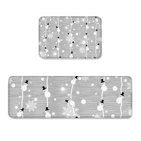 Prime Leader 349145670343 2 Piece Non-slip Kitchen Mat Runner Rug Set Doormat Christmas Theme Snowman D
