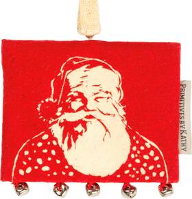 102426 Primitives By Kathy Merry Christmas Santa Holiday Ornament Gift Card Holder Vintage Inspired