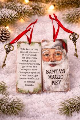 Primitives By Kathy 190134135423 Santas Magic Key Ornament Christmas Eve Door Hanger