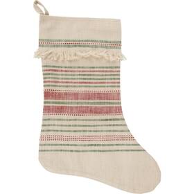 Primitives By Kathy 190134164034 Red And Green Stripes Christmas Stocking