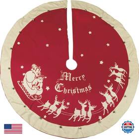 B00fguy7z8 Primitives By Kathy Red Vintage Christmas Tree Skirt 16557