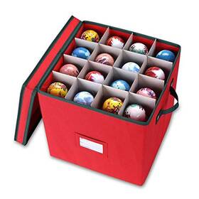 Primode 788490161240 Christmas Ornament Storage Box With Dividers Stores Up To 64 Holiday Orname