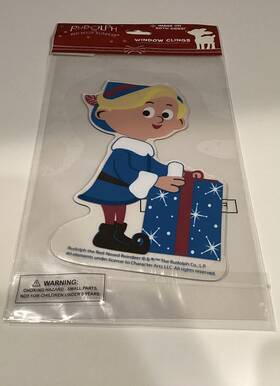 Productworks 641752984028 Rudolph The Red-nosed Reindeer Gel Window Cling And Christmas Tree New