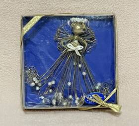 Prosperrity Tree 701594961097 Prosperity Metal Wire Precious Angel Christmas Ornament Gold And Faux Pearls