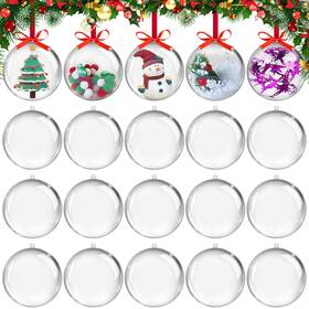 Wjl0161 Pugwoy 20pcs Christmas Ornaments 5cm Clear Plastic Balls