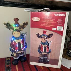 Puleo/holiday Living 804606014993 Fiber Optic Color Changing Moose Christmas Decor December Home 18 Inch