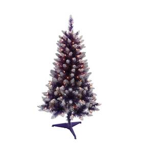 253-t9612-40c150-pp Puleo International Tinternational 4 Foot Pre-lit Fashion Purple Pine Artificial Christmas Tree