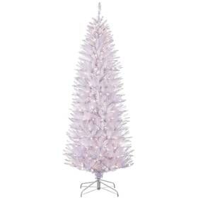 277-ffptw-75c35 Puleo International 7.5 Foot Pre-lit White Fraser Fir Pencil Artificial Christmas Tree With 350 C