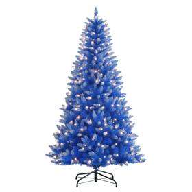 T9612-65c3-bl Puleo International Pre-lit 6.5ft Artificial Christmas Tree With 300 Lights Blue