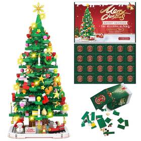Bb60987 Qifun Advent Calendar 2025 Christmas Tree Building Toy Set With Led