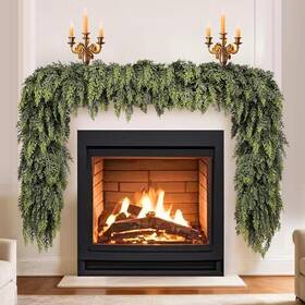 Db1002-1.83m Qingsong 6ft Christmas Cedar Garland Soft Lush Real Touch Cypress Pine Holiday Decor