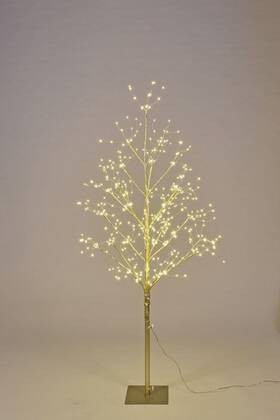 Led-tr04-lww Queens Of Christmas 4 Ft. Led Branch Trees Warm White And Gold
