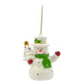 001m8k Radiant Treasures Illuminated 3-inch Snowman Christmas Ornament