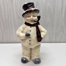 Ws172059 Ragon House Huge 16 Inch Retro Snowman With Pipe And Scarf Christmas Figure Very Rare