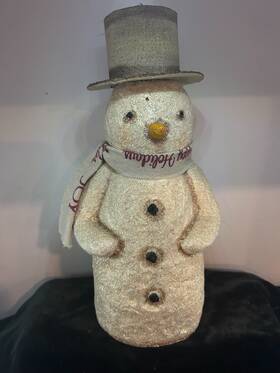 Ws172060-ih Ragon House Christmas 11.5 Inch Flat Bottom Snowman W Holiday Scarf