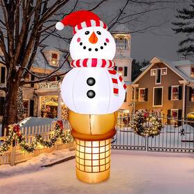 Raymall 796288884424 6ft Christmas Inflatables Snowman Ice Cream Outdoor Decoration Inf