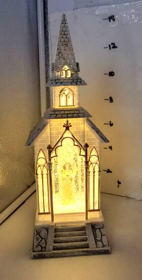 Raz - Christmas 048893199463 Imports 2021 Holiday Water Lanterns 13-inch Angel Church