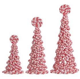 Raz Imports 048893079420 Peppermint Toy - Set Of 3 Christmas Cone Decorations