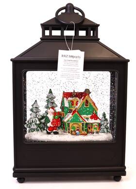 Raz Imports 048893552497 - 11 Inch Elf Workshop Lighted Water Lantern Christmas