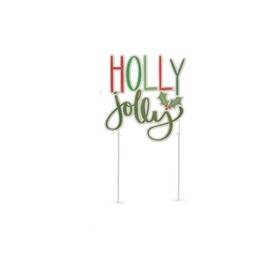 4550825 Raz Imports 048893942960 25.5 Inch Holly Jolly Holiday Adjustable Yard Stake Christmas New