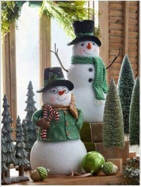 4516468 Raz Imports 048893954505 2-pk 18.5-inch Woodland Snowman Multicolor Christmas New