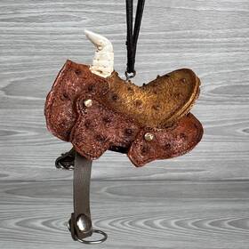 2516205 Raz Imports Christmas Ornament Horse Saddle Western Holiday Resin With Tag