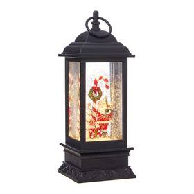 3940510 Raz Imports Santa Candy Cane Lighted Water Lantern 11 Inch Musical Christmas Globe Glitter