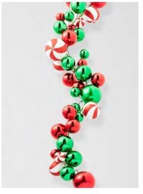 G4532778 Raz Imports 4ft Red Green And Peppermint Ball 48 Inch Plastic Christmas New
