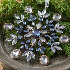 3713517 Raz Imports Purchased From Www.intheberrypatch.com New 6 Inch Blue Jeweled Snowflake Ornament Christmas Gem Tree/wreath