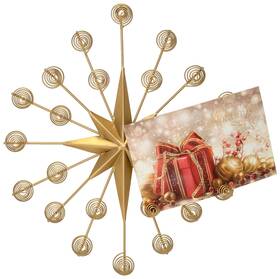 Xm-dec-22-gl Red Co. 15 Inch Decorative Metal Northern Star Wall Display Christmas Card And P