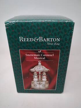 894285 Reed And Barton Snowman Musical Carousel Plays We Wish You A Merry Christmas