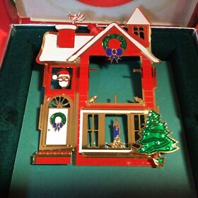 Reed And Barton Christmas Ornament Vintage House Rare