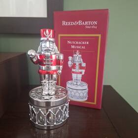 Reed & Barton 735092225955 And Classic Christmas Revolving Musical Silverplate Nutcracker With Box