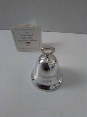 8542004722 Reed & Barton Vintage And 1984 Christmas Bell With Original Paperwork