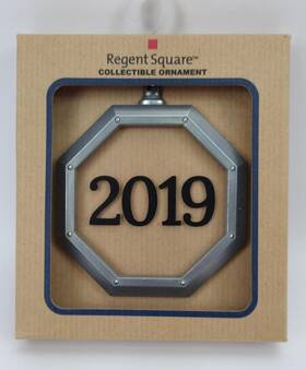Hl9155141 Regent Square Year 2019 Monogram Holiday Xmas Ornament Initial 3 Inch