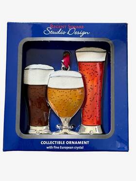 Regent Square Studio Design Harvey Lewis 887915039390 Christmas Ornament Craft Beer Tasting W Fine European Crystal H