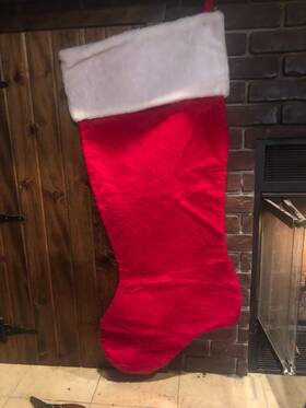 543-447 Rennoc Corporation Jumbo Extra Large Plush Christmas Stocking 48 Inch Long Family Or Gift Wrap