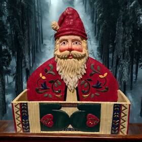 64766 Renovators Supply Manufacturing Christmas Santa Card Holder Holiday Resin Textured Home Decor