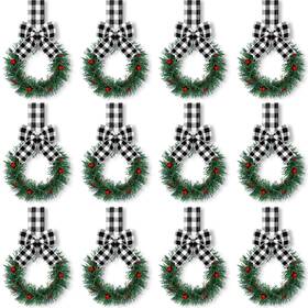 Cht-retrowavy-119 Retrowavy 12 Pcs Christmas Kitchen Cabinet Wreaths With Ribbon 3.94 Inch Mini
