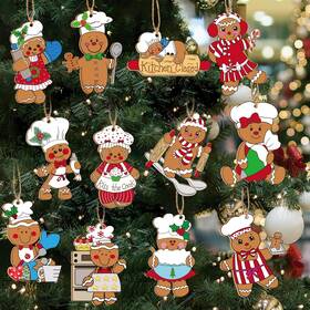 Jbrmu24 Rinoly 24 Pcs Gingerbread Ornamments Christmas Decoration For Tre