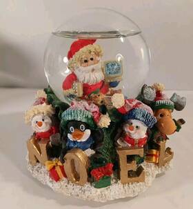 Rite Aid 048266200994 Vintage Santa Noel Christmas Animal Musical Snow Globe- Jingle Bells