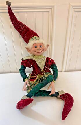 5078142 Robert Stanley Home Collection Poseable Elf Bendable Red Christmas Decor