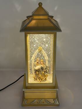 Roman 089945755817 Christmas Nativity Lantern Lighted Glitter Snow Globe Swirl Holiday Decor