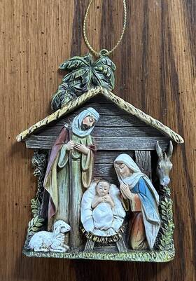 34363 Roman Joseph Studio The Holy Family Nativity Stable Christmas Ornament