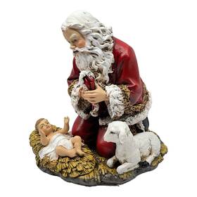 35860 Roman Kneeling Santa With Baby Jesus Is The Reason Christmas Counter 5 In Clay Ornament