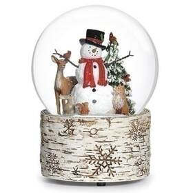 137371 Roman Inc. Musical Dome Snowman With Animals 6.5-inch Height Christmas Decoration